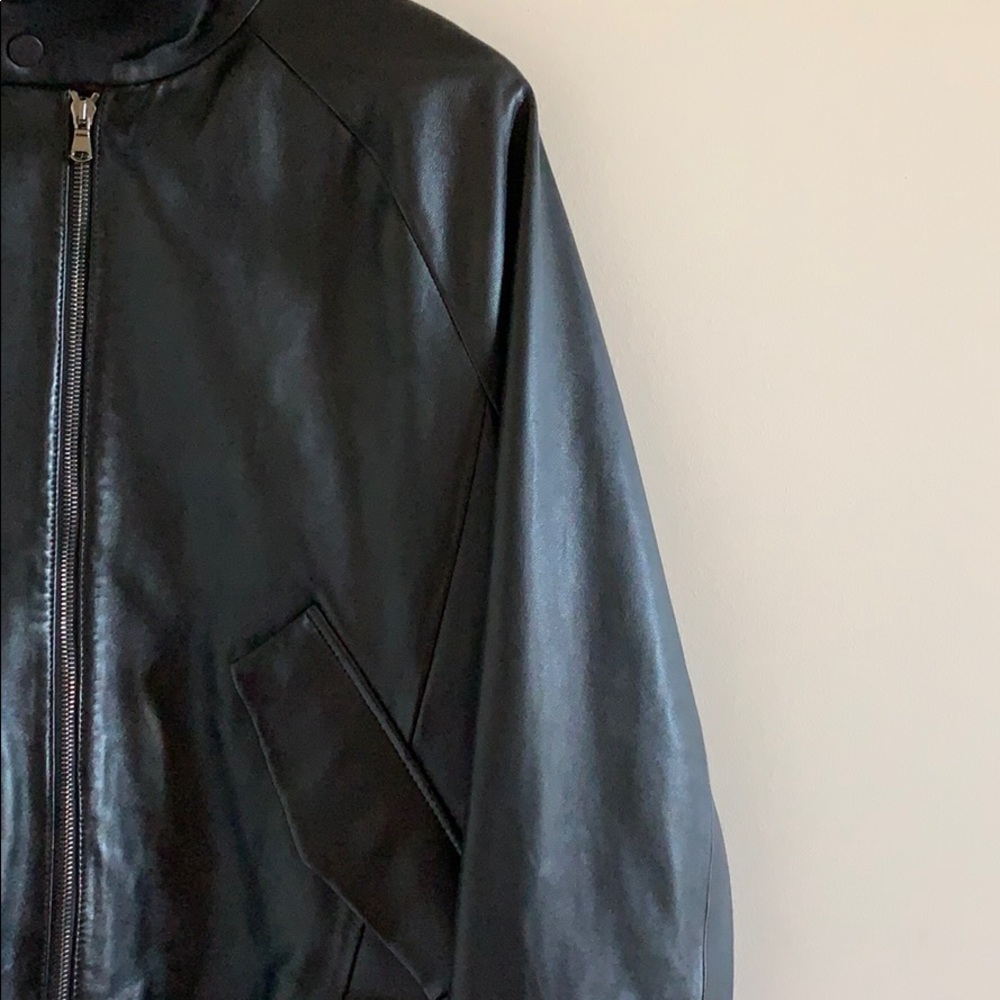 Acne Studios Ashton Leather Bomber Jacket Size 46 - Picture 6 of 12